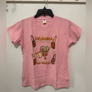 Pink Colombian Graphic T-Shirt